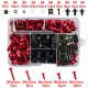 Aluminum Alloy Screw Set 195 Pcs (Universal Model) - Red
