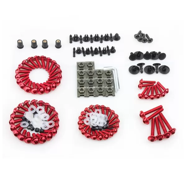 Aluminum Alloy Screw Set 195 Pcs (Universal Model) - Red