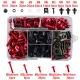 Aluminum Alloy Screw Set 195 Pcs (Universal Model) - Red