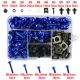Aluminum Alloy Screw Set 195 Pcs (Universal Model) - Blue
