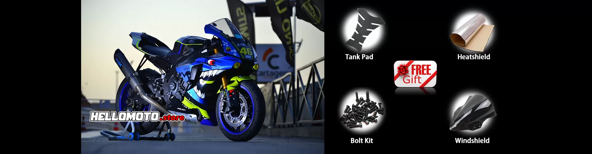 HelloMoto Motorcycle Fairings Store - Get 4 free gifts when you place an order